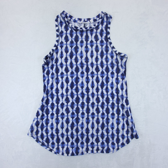 Athleta Womens Breezy‎ Tank Top Blue Abstract Print Sleeveless Athleisure Size S - Picture 1 of 6